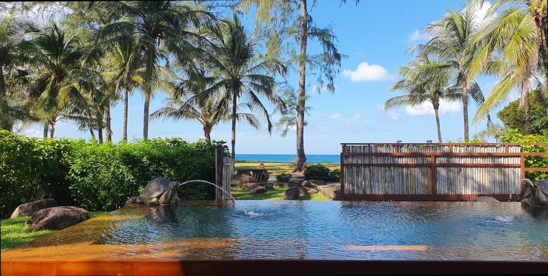 Beach view from a private pool villa
